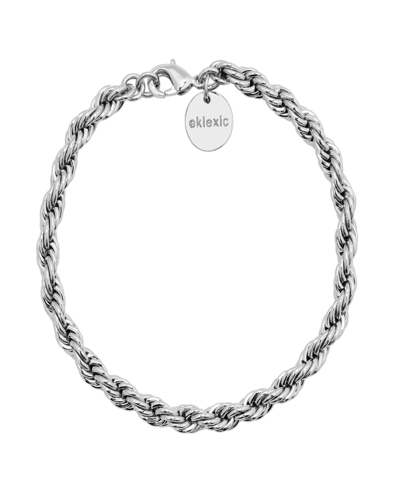 Front of a size 8.5" Rosa Bracelet 8.5" Silver in Silver by Eklexic. | dia_product_style_image_id:285283